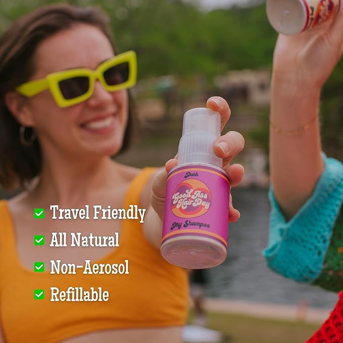 Powder Dark Dry Shampoo Bottle + Refill Bundle, All Natural, Handmade in WI-Velvo Beauty