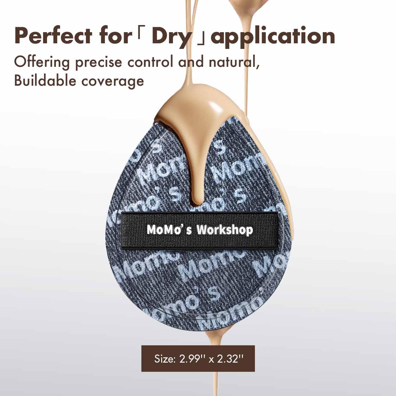 Black Denim Makeup Sponges,Blender Sponges for Foundation & Concealer, Non-Absorbent Rubycell, Large Beauty Sponge,Makeup on Details Targeted, Travel Friendly & Reusable,2pcs-Velvo Beauty