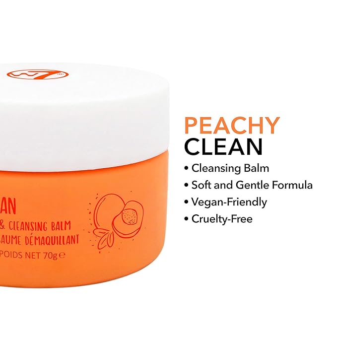 W7 Peachy Clean Face Cleansing Balm - Makeup Remover Melt With Fruit Juice - Clean Oil Free Skin-Velvo Beauty