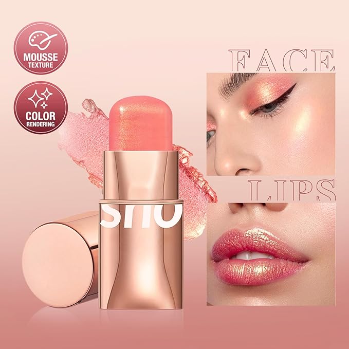 Blush Stick for Cheeks Makeup,Waterproof Cream Blush Face Stick Multi-Use Lip and Cheek Tint,Matte Shimmer Finish Lightweight Easy to Blend Natural Cream Blusher Makeup for All Skin Tones-Velvo Beauty