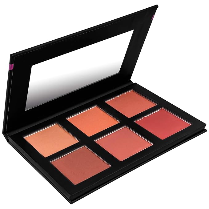 SHANY Shimmer & Matte Powder Blush Makeup Palette with Mirror - 6 Color Makeup Blush Palette - BLUSH-Velvo Beauty
