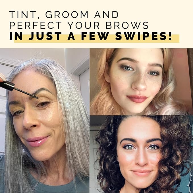 Elizabeth Mott Eyebrow Gel - Queen of the Fill Tinted Brow Filler, Volumizer & Setter - Waterproof, Long-Lasting Brow Makeup to Define & Cover Grays - Smudge-Proof, Cruelty-Free, Auburn,Shade 4g-Velvo Beauty