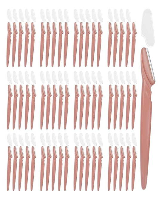 Dermaplane Razor, 60 Pcs Face Razors for Women and Men, Multipurpose Eyebrow Razor, Dermaplaning Tool for Face by MoHern, Terracotta-Velvo Beauty