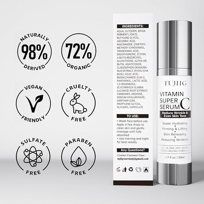 Vitamin C Retinol Serum for Face, Brightening & Anti-Aging with Hyaluronic Acid, Vitamin E, Peptides, Collagen - Hydrates, Firms, Lifts, Smooths, Targets Age Spots, Wrinkles, 1.7 Fl Oz-Velvo Beauty