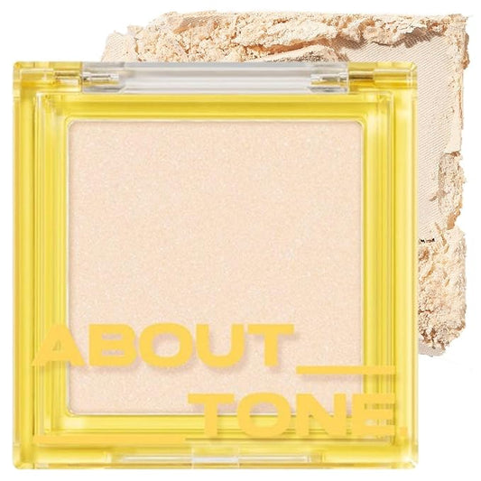 Light On Me Highlighter 2 Color - Makeup Highlighting Powder Palette, Natural Satin Glow, Lightweight Velvety Powder, Clear Sheer Pearls, Shiny Illuminator, 0.26oz (01 SUGAR LIGHT)-Velvo Beauty