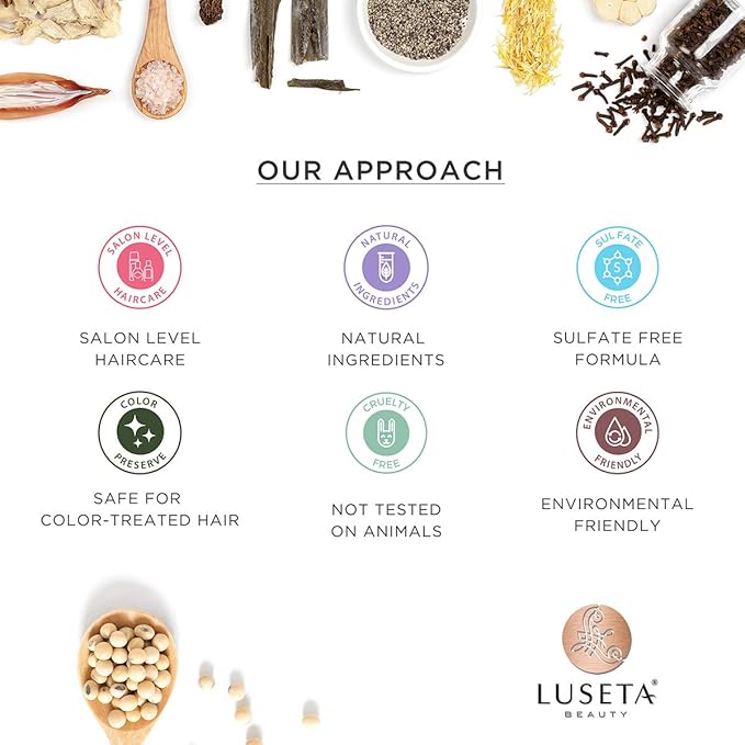 Luseta Keratin Smooth Shampoo and Conditioner Set Moisturizing and Hydrating for Damaged and Dry Hair Prevent Further Breakage Free of Sulfate and phosphate-Velvo Beauty