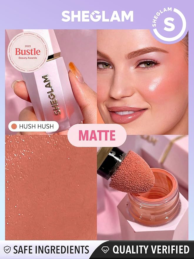 SHEGLAM Color Bloom Liquid Blush Makeup for Cheeks Matte Finish - Hush Hush-Velvo Beauty