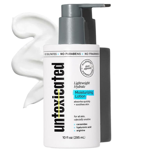 Moisturizing Lotion - Daily Face Moisturizer & Body Lotion for Sensitive Skin - Ceramides & Hyaluronic Acid - No Common Irritants - Non-Comedogenic - Oil-Free - Fragrance Free - 10 Ounce-Velvo Beauty
