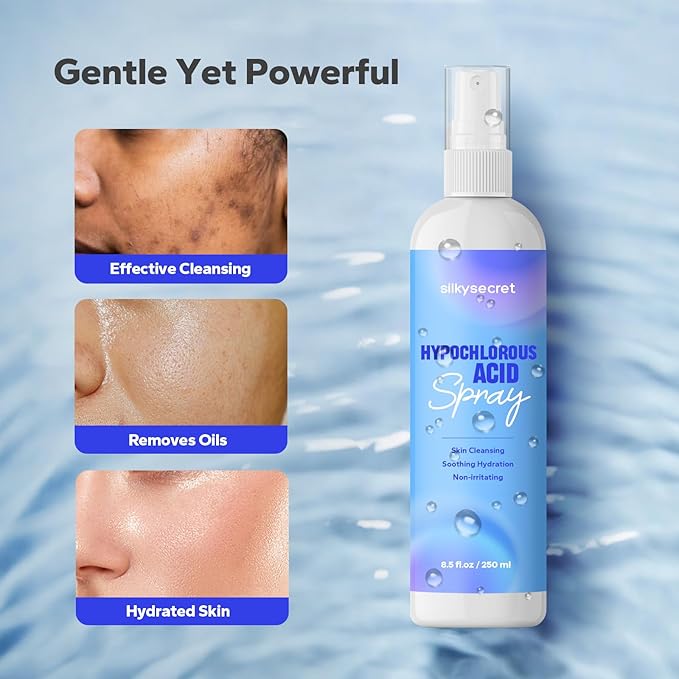 Hypochlorous Acid Spray (8.45 Fl Oz), Facial Spray for Skin Cleansing & Soothing, Hypoallergenic HOCL Sprays for Face & Eyes, All-Purpose Cleaner for Sensitive Skin Care-Velvo Beauty