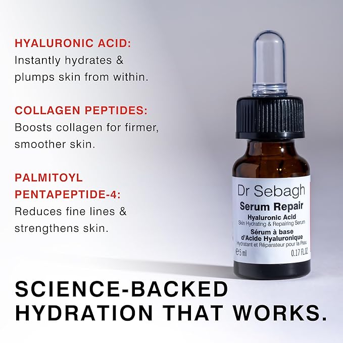 Serum Repair Travel Size - (0.17 fl oz) | Award-Winning Hyaluronic Acid Hydrator | Anti Aging & Wrinkle | Skin Moisturize & Repair Formula | Collagen Boosting Youthful Glow For Women & Men-Velvo Beauty