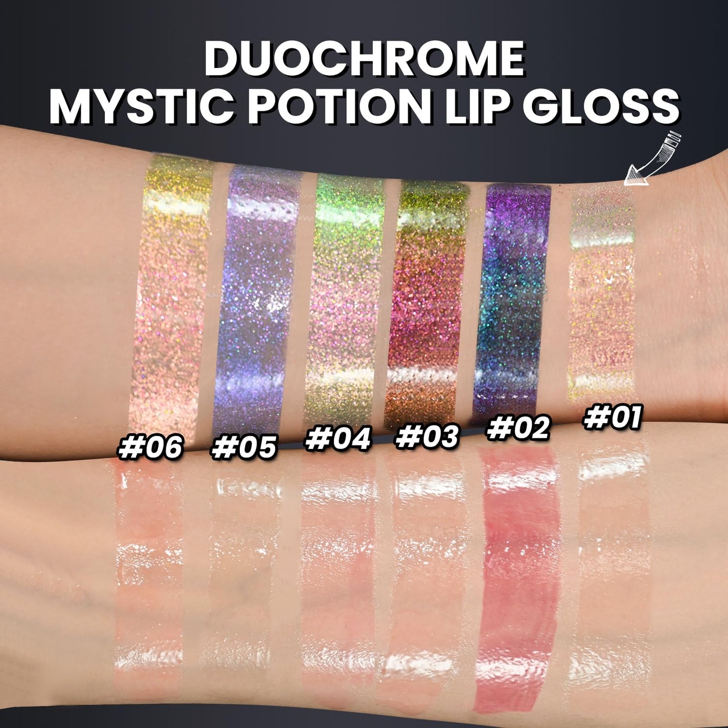 CHARMACY 2 In 1 Multichrome Moisturizing Lip Gloss, Double Head Liquid Lipstick, Mirror Waterproof Long Lasting No Fading Lip Balm, Hydrating Lip Plumper Waterlight Glossy Makeup #003-Velvo Beauty