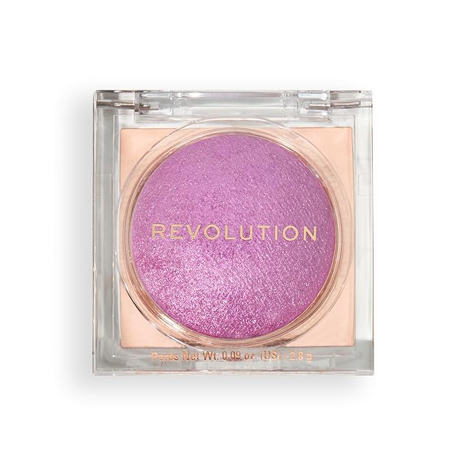 Revolution, Beam Bright Blush, Blendable & Buildable Face Powder Blush, Luminous Finish for Radiant Cheeks, Vegan & Cruelty-Free, Lick of Lilac Purple, 0.09 Oz-Velvo Beauty