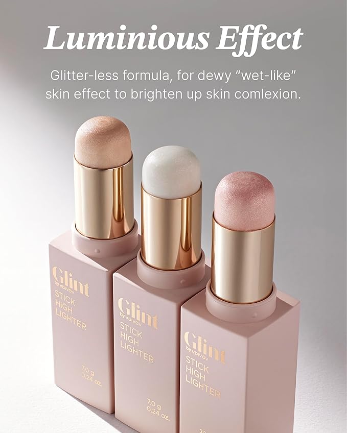 Glint Stick Highlighter (Dewy Moon, 0.24oz) - Multi-Use Illuminator Stick by LG Beauty. Creamy & Blendable Color.-Velvo Beauty