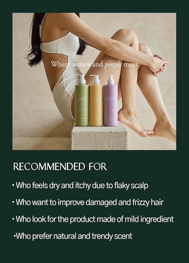 laferme Laminaria Shampoo with Organic Ingredient, Korean Clarifying Shampoo, Hydrating for Dry Hair, Strengthening for Weak Hair, Sulfate & Paraben-Free, for Women & Men, 33.8 FL OZ, Pine Eucalyptus-Velvo Beauty