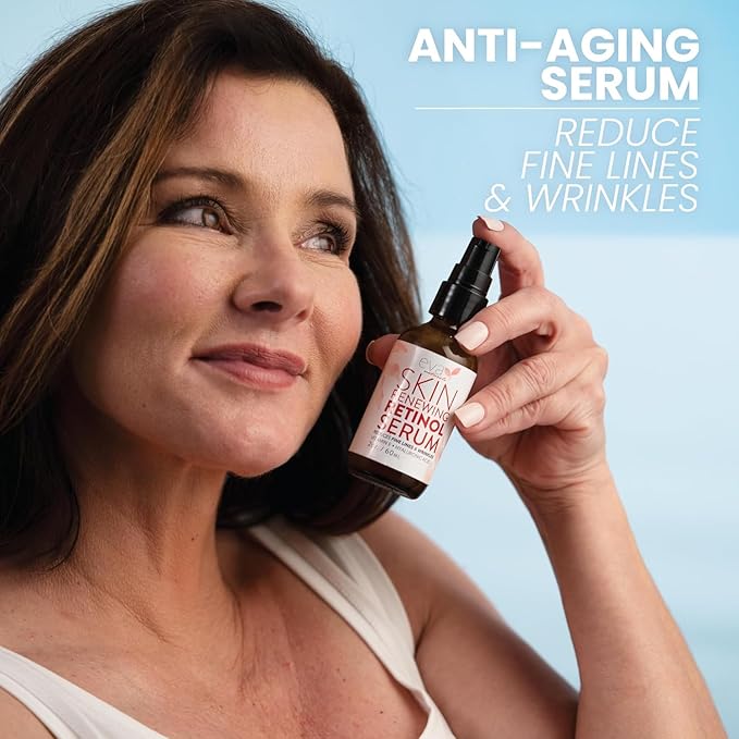 Retinol Serum by Eva Naturals - 2.5% Retinol Serum for Face with Hyaluronic Acid, Vitamin E & Organic Aloe - Retinol Face Serum that Reduce Wrinkles, Fine Lines & Dark Spots - Anti Aging Serum, 2 Pack-Velvo Beauty