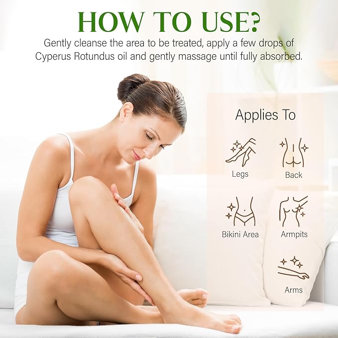 Cyperus Rotundus Oil,Cyperus Oil,Cyprus Rotundus Oil for Hair Removal,Cyperus Oil Natural, Soothing and gentle,Reducing Body Hair Growth,Smooth Skin & Hair Removal,60ml-Velvo Beauty