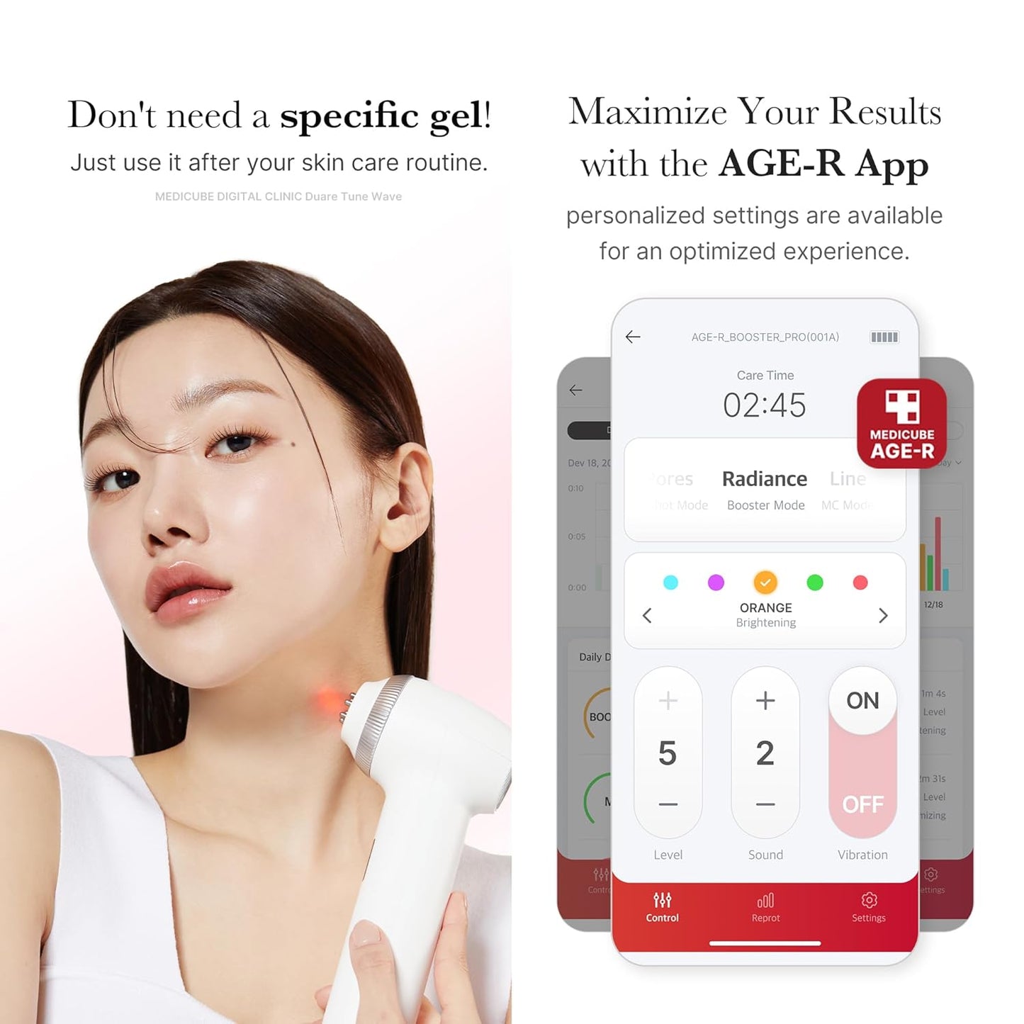 Medicube Age-R Ultra Tune 40.68 | High-tech 2 in 1 skin care tool - Skin elasticity, Line care, Radiance, Korean facial tools-Velvo Beauty