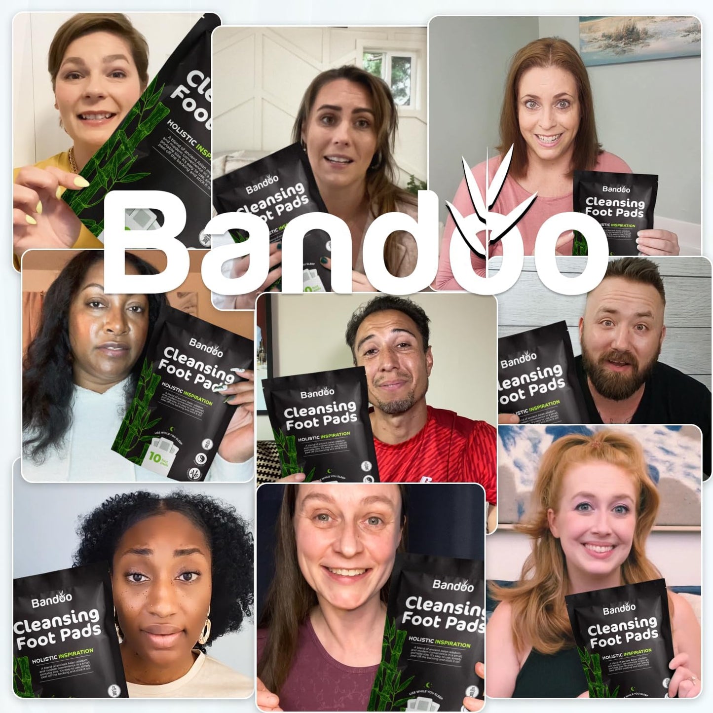 Bandoo Original Deep Cleansing Foot Pads, Premium Natural Bamboo Foot Rana Japanese Pads, Cleanse, Moisturize & Energize for Men & Women, 10-Velvo Beauty