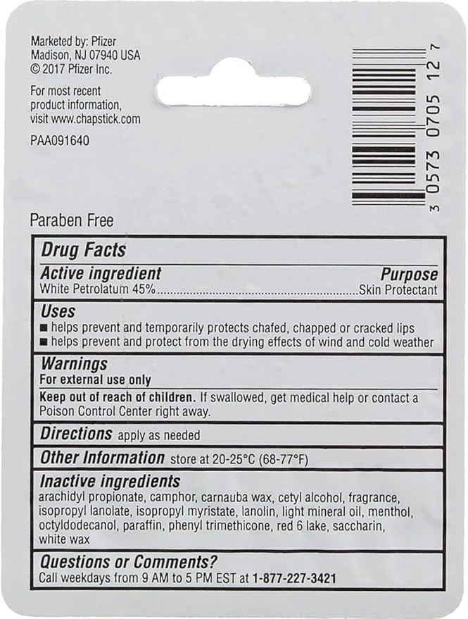ChapStick Classic (1 Box of 12 Sticks, 12 Total Sticks, Cherry Flavor) Skin Protectant Flavored Lip Balm Tube, 0.15 Ounce Each, 12 Count (Pack of 1)-Velvo Beauty