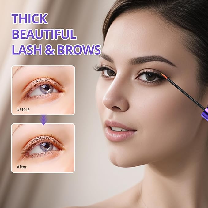 Lash Serum - 8ml Rapid Eyelash Growth Serum for Thickness, Stronger, Healthier Lashes & Brows - Vegan & Cruelty-Free-Velvo Beauty