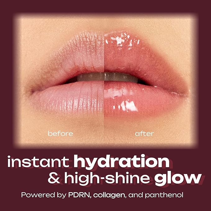 PDRN Tinted Lip Serum – High Gloss Ultra Hydrating Natural Glow, Non-Sticky Volumizing Color Glaze with Long-Lasting Shine, Nourishing Moisturizing Repair for Chapped Lips (0.34 oz)-Velvo Beauty