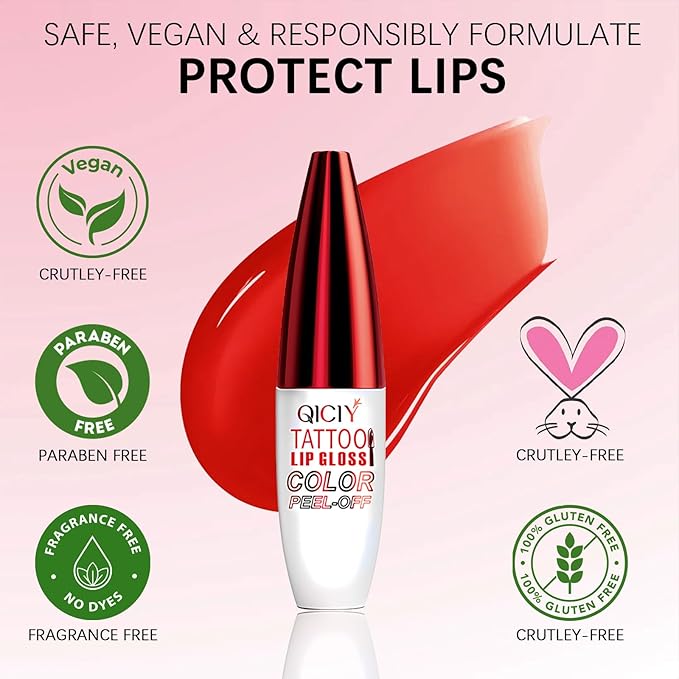 QueenDiary Lip tint Peel Off Lip Stain,Lip Stain Waterproof, Lip Tattoo Peel Off with Matte Finish, Long Lasting, Transfer-proof, Highly Pigmented Color (Romance Stain)-Velvo Beauty