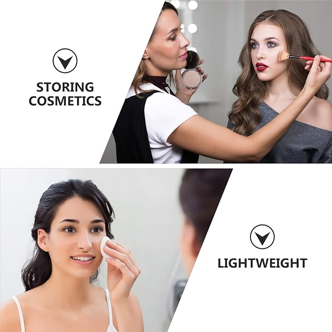 Loose Container 2pcs Loose Containers with Elasticated Net Sifter, Mirror and Puff 5g Loose Compact Case Case for DIY Makeup and Travel ( Black ) Travel Container-Velvo Beauty