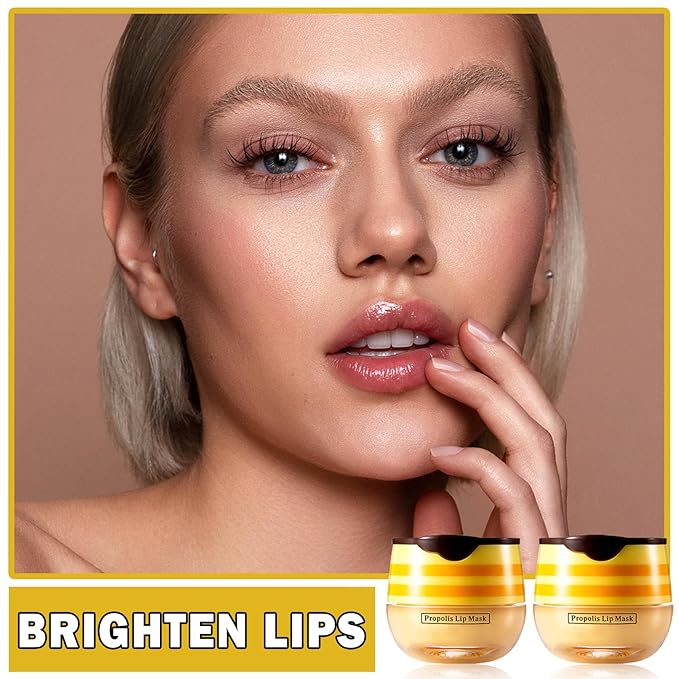 2PCS Bee Lip Balm Honey Pot Honey Lip Balm Sleeping Lip Mask Silky Hydrating Bee Lip Balm Lip Mask Overnight Lip Care Products-Velvo Beauty