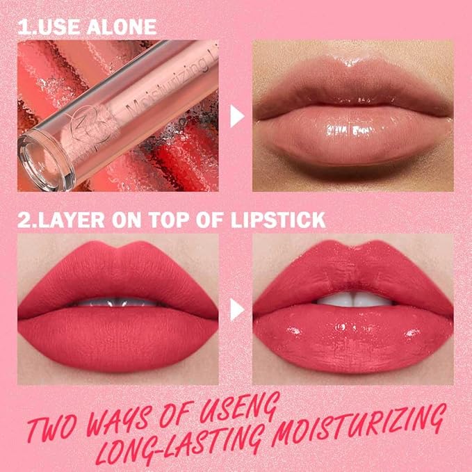 Hydrating Lip Gloss Oil - Nourishing Tinted Lip Oil for High-Shine Finish, Long-Lasting, Non-Sticky, Cruelty-Free Lip Plumper, Perfect with Lipstick & Peel-Off Lip Gloss-Velvo Beauty