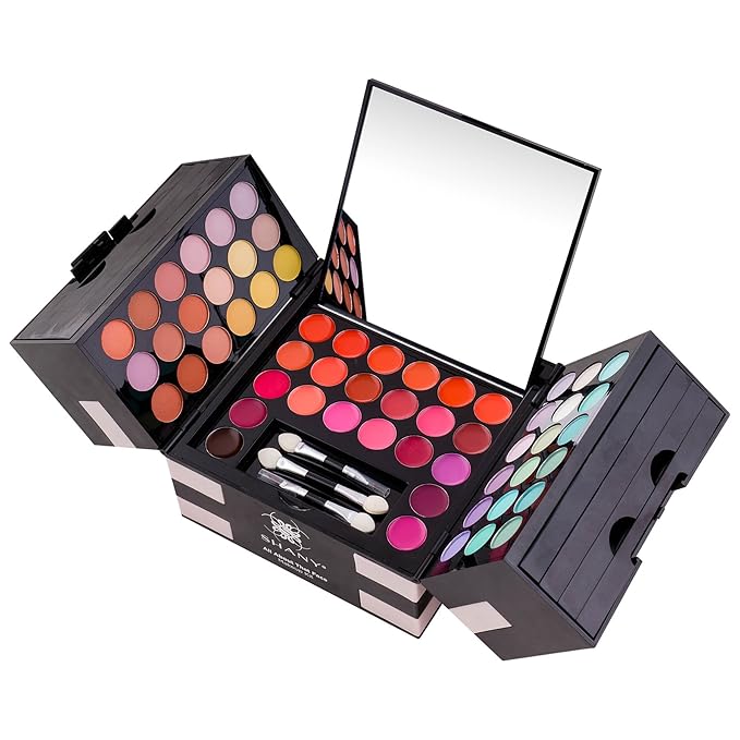 SHANY All About That Face Makeup Kit - All in one Beginner Makeup Set - Eye Shadows, Lip Colors, Face Makeup, Cosmetics applicators & More.-Velvo Beauty