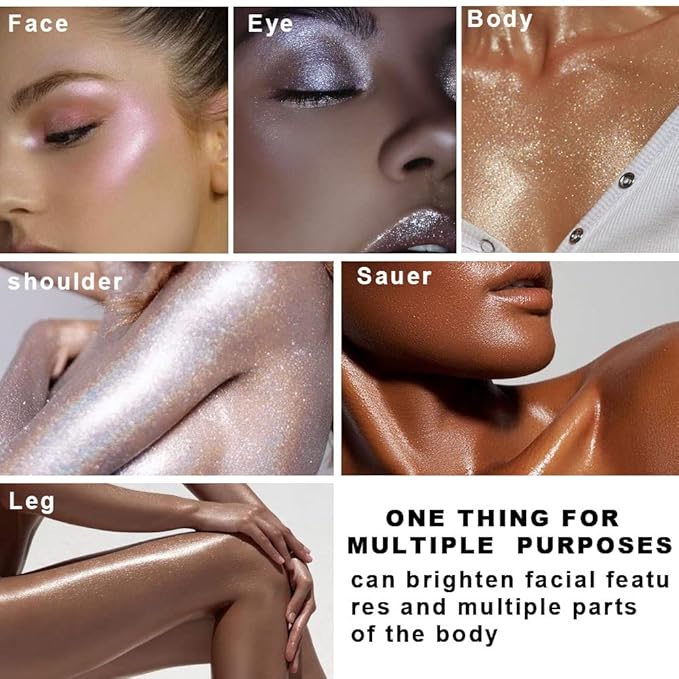 8 Colors Face Body Cheek Diamond Shimmer Highlighter Highlight Makeup Palette iluminadores de maquillaje,Highlighter+Makeup Gold Shimmer Blush Bronzer and Makeup Highlighter Powder C01-Velvo Beauty