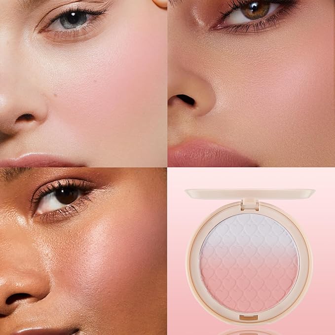 Gradient Matte Blush Palette, Blendable Blush Powder for Cheeks, Shape, Contour & Highlight Face for a Naturally Glowing Finish-Velvo Beauty