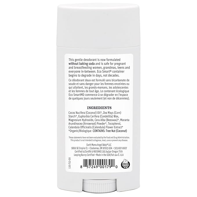 Earth Mama Simply Non-Scents Deodorant | Fragrance-free + Safe for Sensitive Skin, Pregnancy & Breastfeeding, Contains Organic Calendula and Coconut Oil, No Baking Soda or Aluminum, 2.65-Oz (2-Pack)-Velvo Beauty