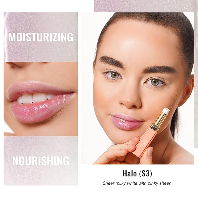 Oulac Moisturizing Shine Lipstick - Giltter Tinted Lip Balm Hydrating, Lip Plumper, Glossy Finish, Sheer Coverage with Pearlescent, Smooth for All Skin, Cracked and Chapped Lips, 2.2g/0.07oz (S03)-Velvo Beauty