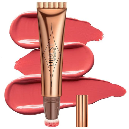 Mysense Liquid Blush Beauty Wand,Gel Cream Blush Stick with Sponge Tip,Blendable Smooth Face Shaping Blush Pen Matte Finish,Lightweight Long Lasting Face Makeup for Cheek Lip,#03 Blush Wand-Cheery Red-Velvo Beauty