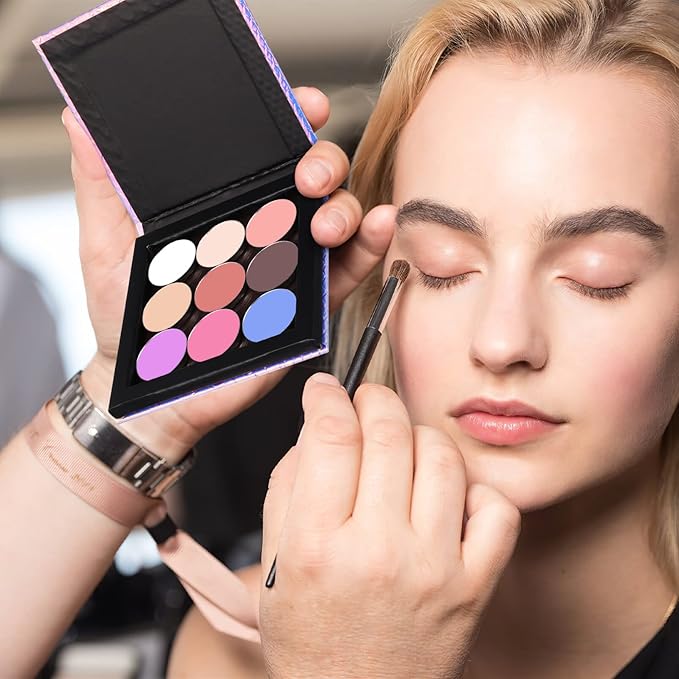 Beaupretty Empty Magnetic Palette Makeup Eyeshadow Palette with Round Metal Pans and Depotting Spatula Set for Eyeshadow Lipstick-Velvo Beauty
