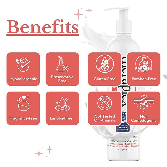 Theraplex Hydro Lotion (8 oz) - No Parabens or Preservatives, Noncomedogenic, and Hypoallergenic, Fragrance-Free, Dermatologist recommended - National Eczema Association Seal of Approval-Velvo Beauty
