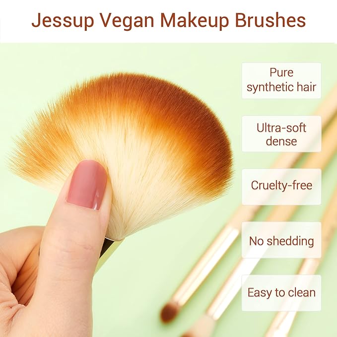 Jessup Professional Bamboo Makeup Brushes, Premium Synthetic Foundation Powder Concealer Blush Highlight Eye Blending Cosmetic Brush Set 25pcs T135-Velvo Beauty