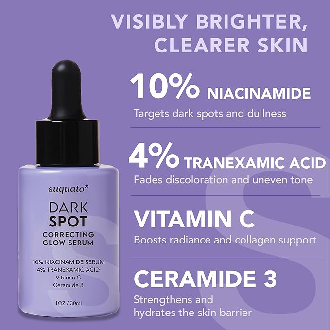 Dark Spot Correcting Glow Serum: Melasma Hyperpigmentation Treatment for Face with Tranexamic Acid Niacinamide - Vitamin C Serum and Dark Spot Remover For Face-Velvo Beauty