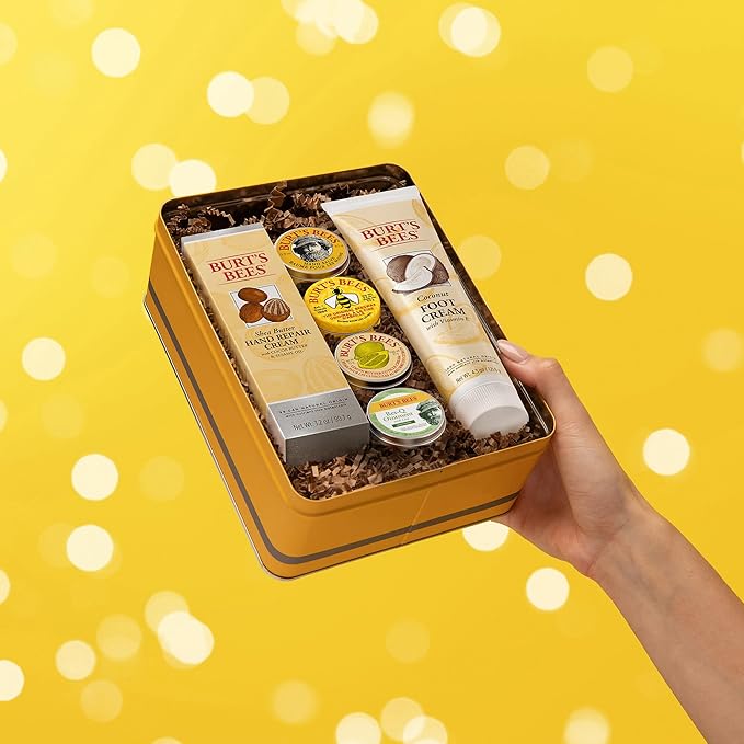 Burt's Bees Back to School Gifts Ideas, 6 Dorm Body Care College Dorm Products, Classics Set -Original Beeswax Lip Balm, Cuticle Cream, Hand Salve, Res-Q Ointment, Hand Repair Cream & Foot Cream-Velvo Beauty