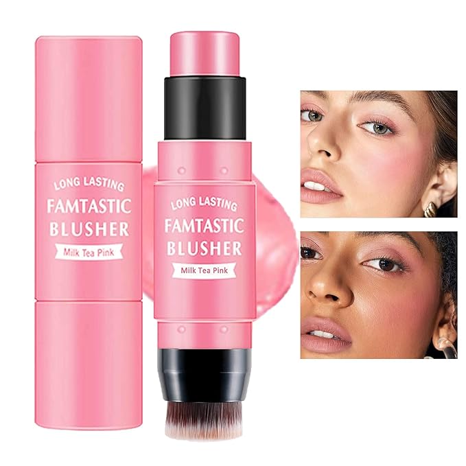 3 Pcs Contour Highlighter Blush Sticks with Brush, Shades with Highlighter & Bronzer Pen & Cream Blush, Waterproof, Longwear Makeup-Velvo Beauty