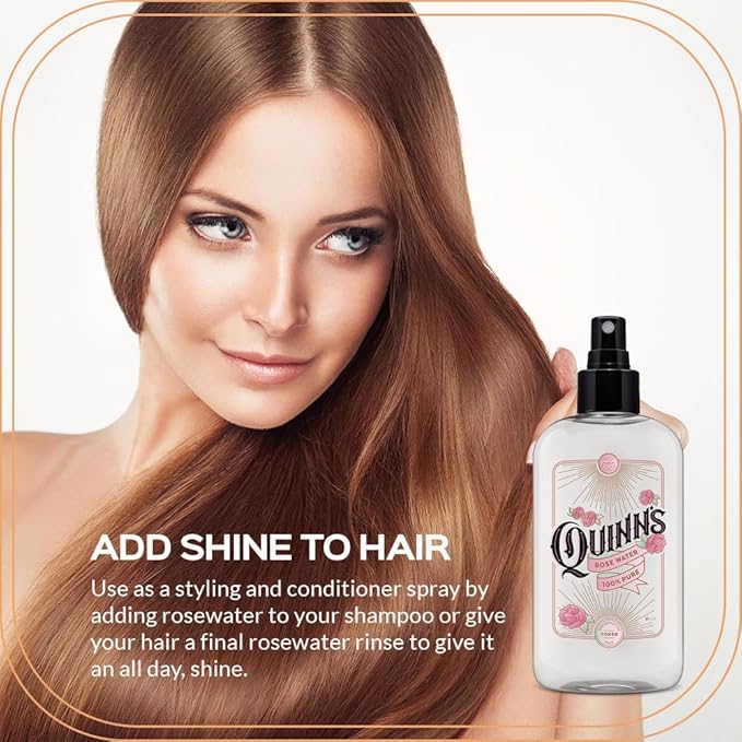 Quinn’s Rose Water - Hydrating Facial Toner Spray, Rosewater for Hair, Skin & Face Mist, 8 Ounce-Velvo Beauty