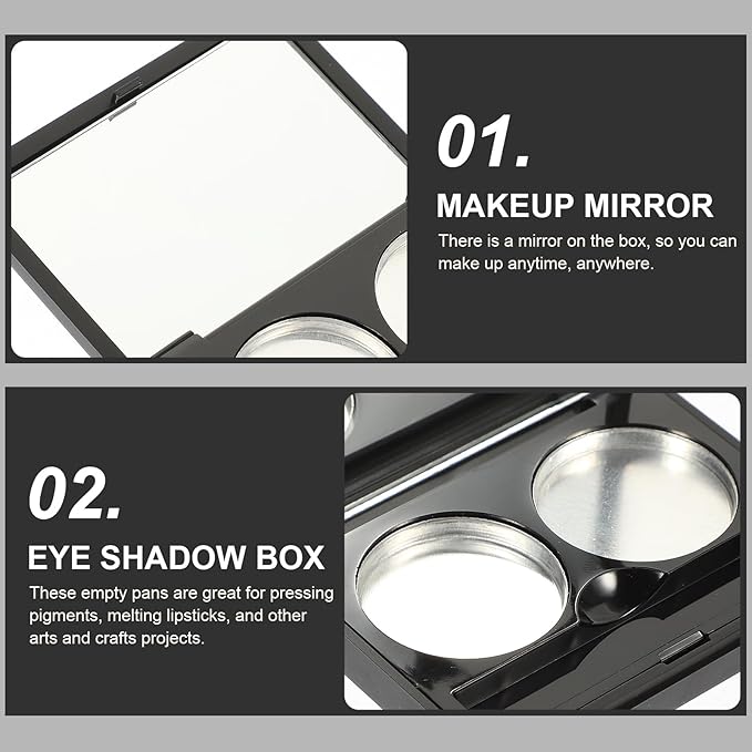 Empty Magnetic Eyeshadow Makeup Palette with 2Pcs Round Metal Pans,Magnetic Makeup Palette, Empty Makeup Palette,Aluminum Blush Empty Magnetic Eyeshadow Case,Customizable Beauty Organizer-Velvo Beauty