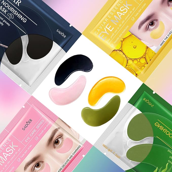 Under Eye Patches -30 Pairs Sakura Essence Eye Mask for Puffy Eyes,Reducing Dark Circles,Anti-Aging & Refreshing, Collagen Eye Mask for Moisturizing,Sakura Pink-Velvo Beauty