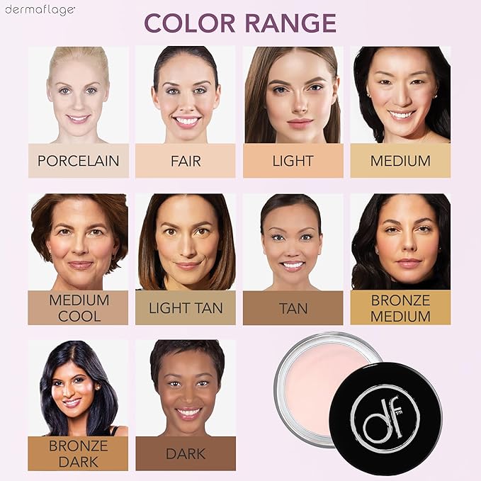 Dermaflage Waterproof Concealer Cream - Full Coverage, Matte Finish, Porcelain Color, 9 Shades, Long-Lasting, Conceals Dark Circles, Tattoos, Acne-Velvo Beauty