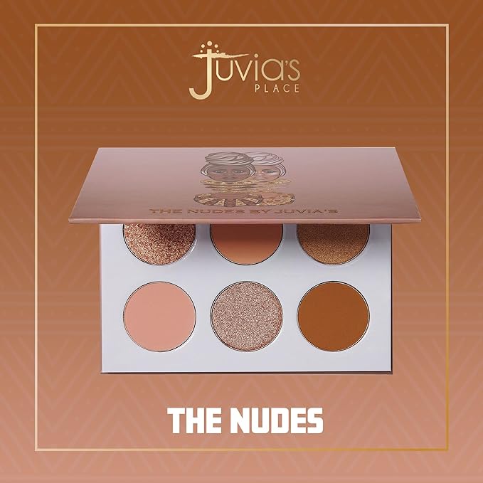 Juvia's Place Palette The Nudes - Neutral Hues, Blush, Sand, & Shimmer, Professional Eye Makeup, Pigmented Palette for Eye Color & Shine, Pressed, Shades of 6-Velvo Beauty