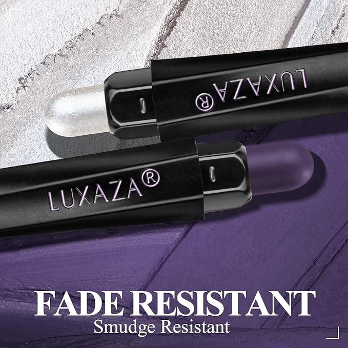 Neutral Eyeshadow Stick Makeup 6PCS Set, Pink and Purple Metallic Shimmer Matte Cream Eye Shadow Eyeliner Brightener Pencil Crayon - PURPLE MARTINI-Velvo Beauty