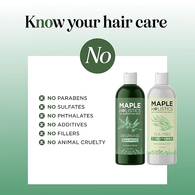 Shampoo and Conditioner for Oily Hair and Scalp - Sulfate and Paraben Free Shampoo and Conditioner Set for Oily Hair Care with Deep Cleansing Tea Tree Oil - Color Safe & Cruelty Free (8 Fl Oz)-Velvo Beauty