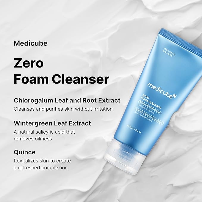 Medicube Home Care Duo for Flawless Skin: Zero Pore Blackhead Mud Facial Mask and Zero Foam Cleanser for Sensitive Skin-Velvo Beauty