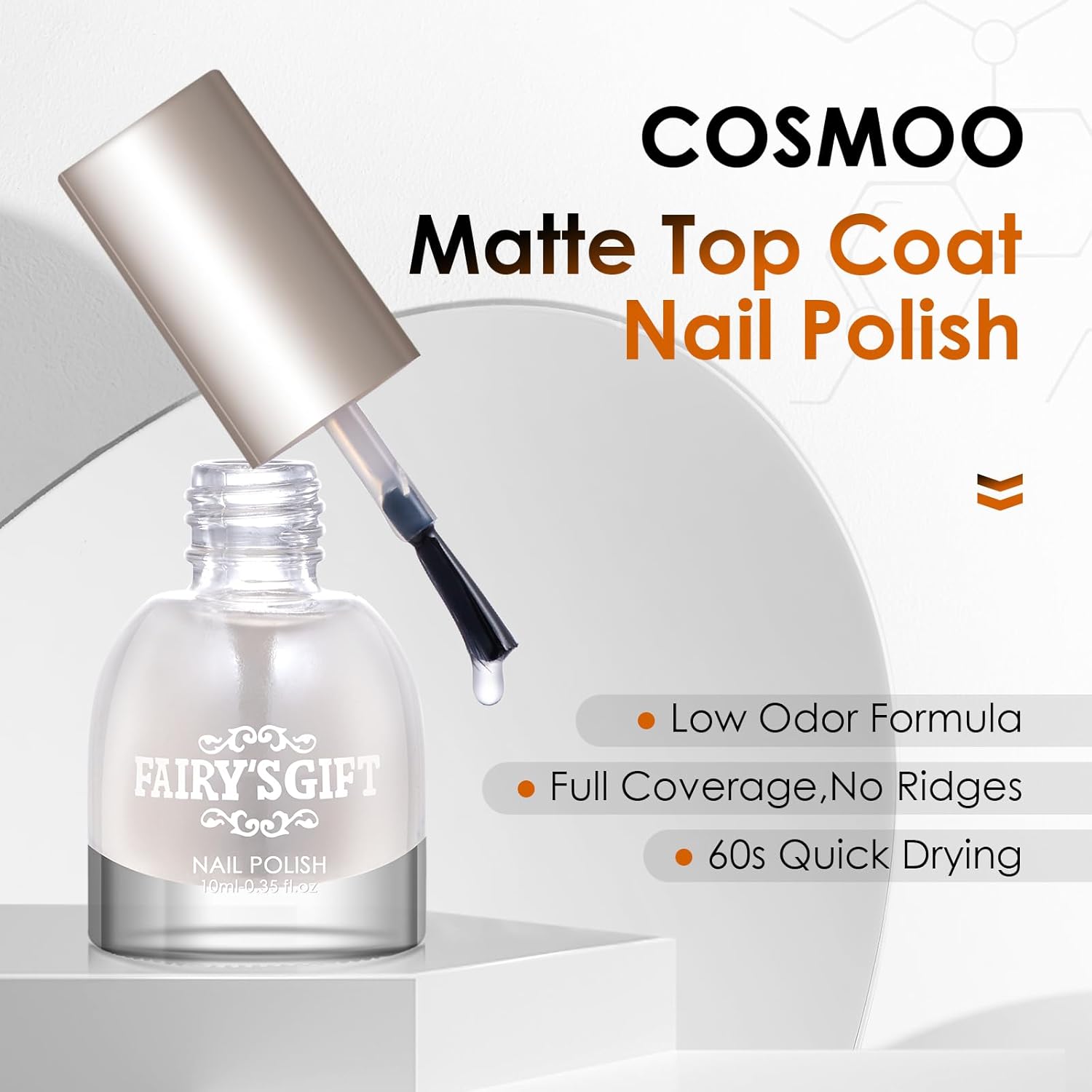 Matte Top Coat Nail Polish,Quick Dry Nail Lacquer Top Coat, Powder-Resist Matte Finish for Detail Chrome Powder Painting,Nail Lacquer for Manicure & Nail Art, Salon-Quality-Velvo Beauty